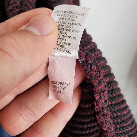 Pure Jill Cardigan Thick Knit Draped Collar Career Mature WOmens S Dark Red - Picture 9 of 11